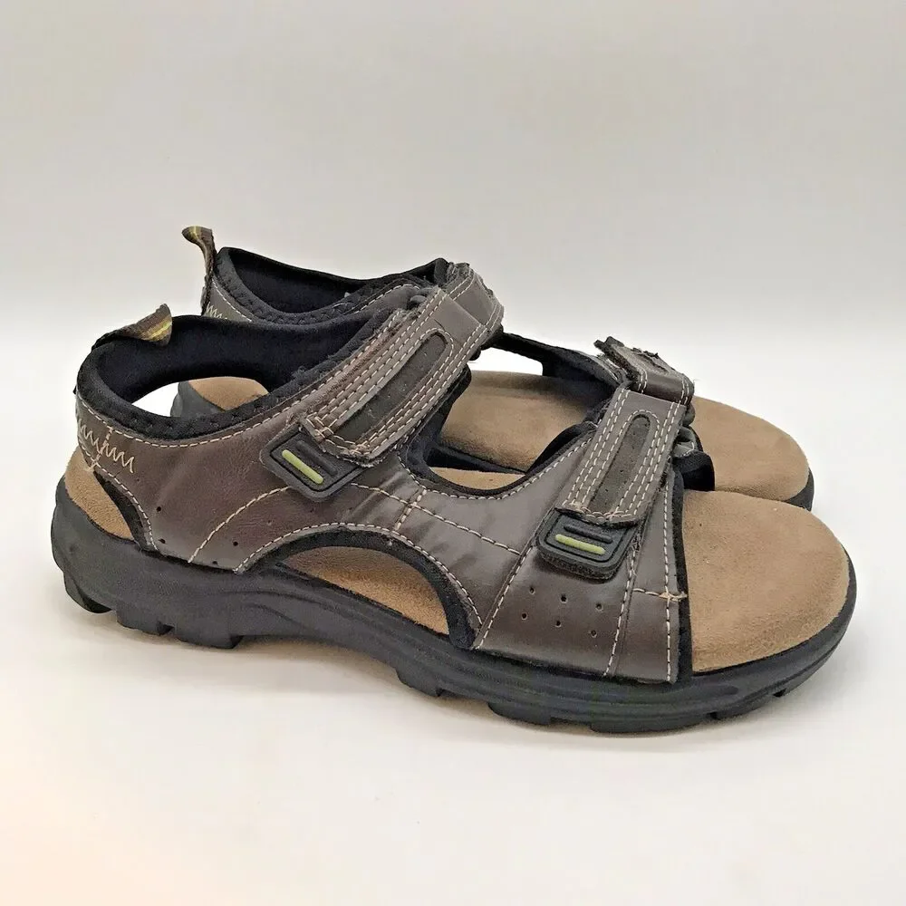Thom McAn Daniel MemoTech  Sandals Men’s 9 Dark Brown & Black Beach Sport Shoes